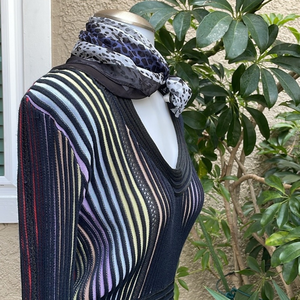 Vintage multicolored Georgiou rayon scarf - Picture 3 of 7